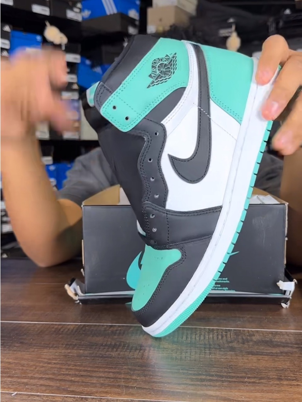 Jordan Air Jordan 1 High Black White Teal Sneakers